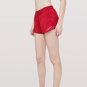 Lululemon Red Hotty Hot Shorts